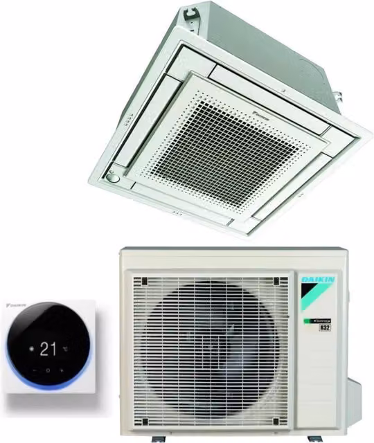 Climatizzatore Condizionatore Daikin a Cassetta Fully Flat FFA60A9 21000 BTU con Griglia Bianca Inclusa, Classe Energetica A+/A+, Wi-Fi Opzionale – 1