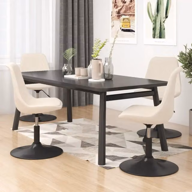 Sedie da Pranzo Girevoli 4 pz Crema in Velluto 338389