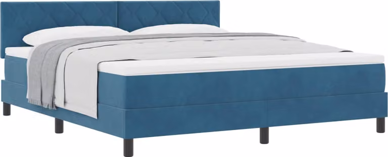 Letto a molle con materasso Blu Scuro 180 x 200 cm Velluto