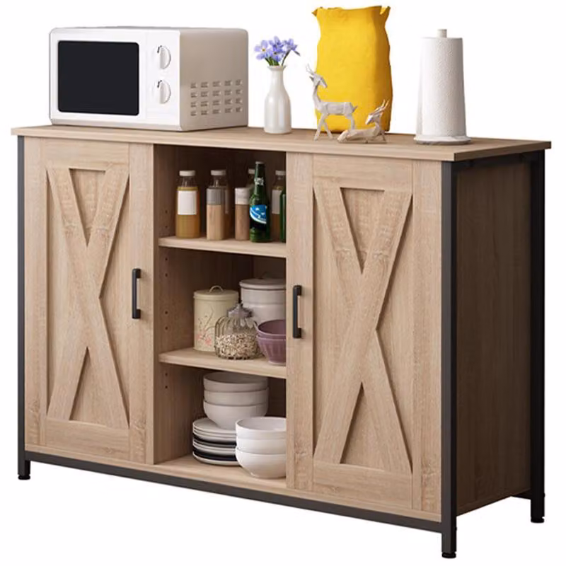 Credenza Mobile Laterale Con Ripiani Aperti Comò Sonoma Cucina Salotto Loft