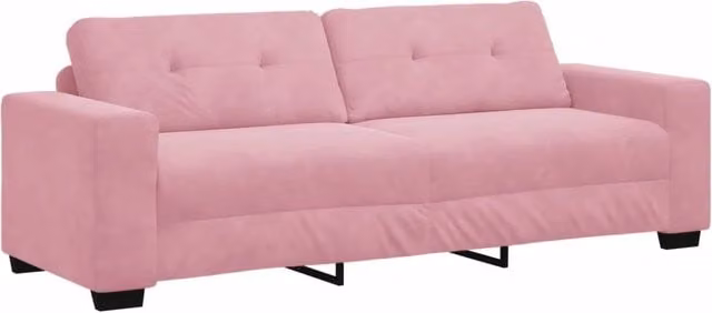 Divano 3-Persone Rosa 220 cm Velluto 4105137