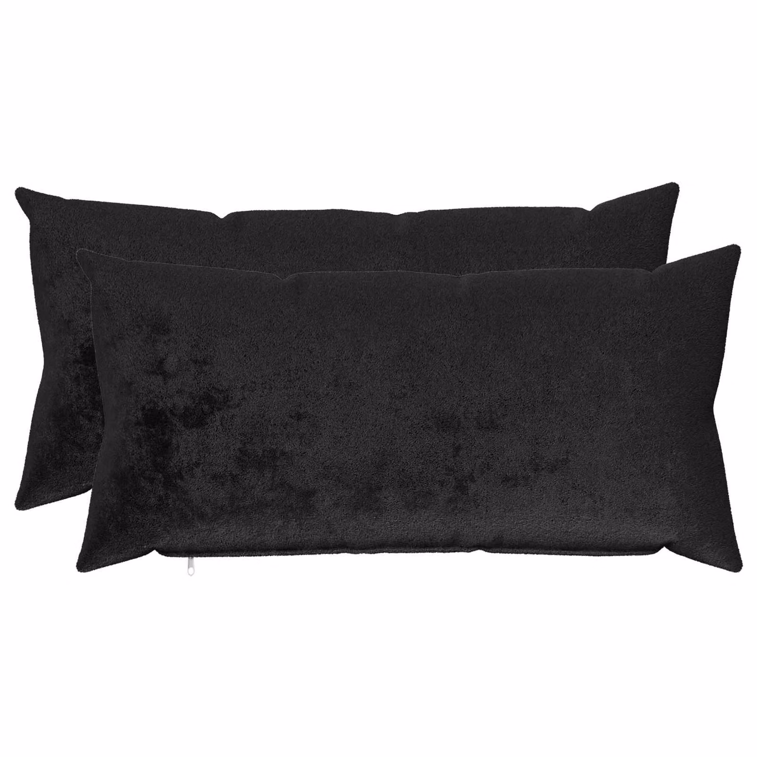 Set di 2 federe vidaXL HEERLEN in flanella nera, L 40 cm x P 70 cm