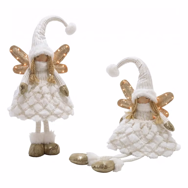 Angelo Natalizio Luminoso Vestiamo Casa Bianco con 12 LED Luce Calda