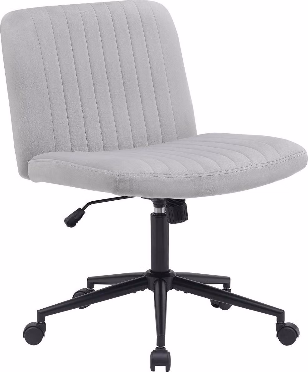 Sedia da ufficio - Sedia ergonomica girevole - Regolabile in altezza e girevole a 360 gradi | Colore: grigio chiaro, Materiale: morbido