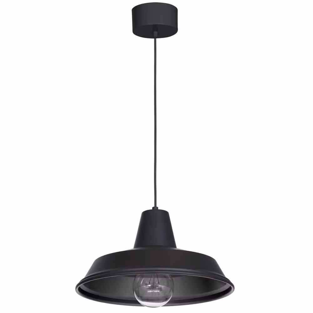 Lampada a sospensione Loft nera Class 1xE27 15W Luminex