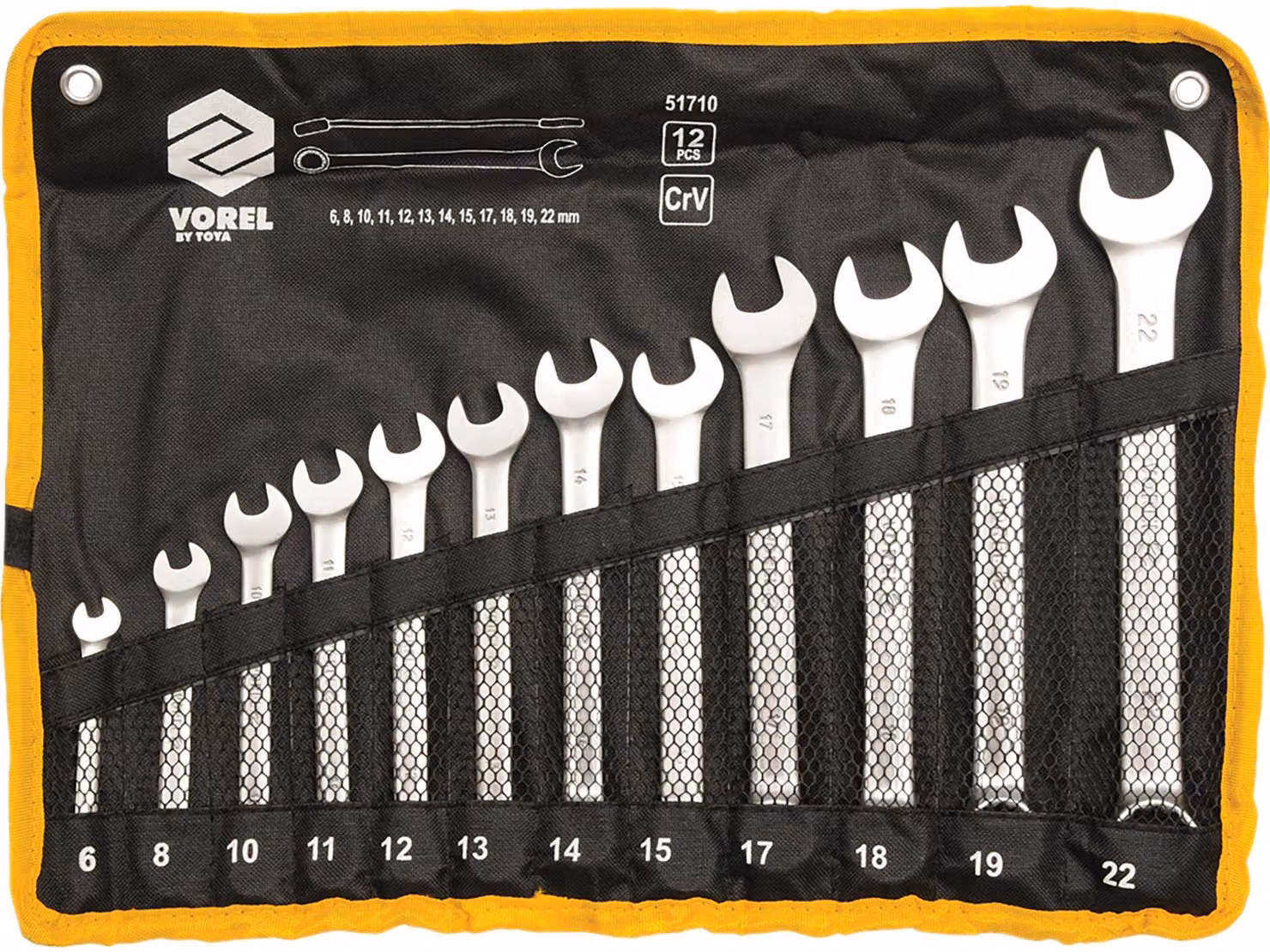 Set Di 12 Chiavi A Becco Piatto, Da 6 A 22 Mm, Finitura Satinata, In Astuccio
