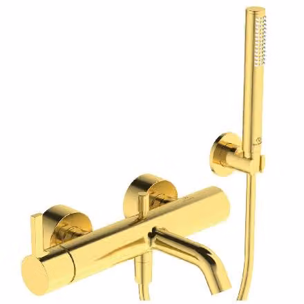 Ideal Standard Joy - Miscelatore per bagno con accessori, oro spazzolato BC787A2