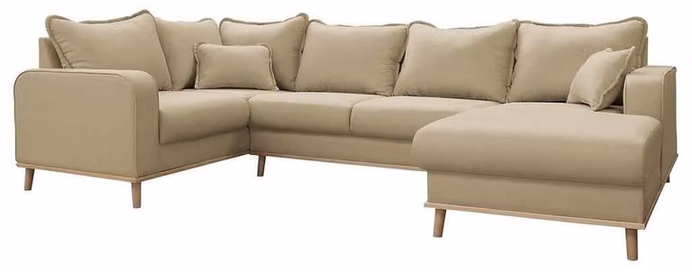 U-Form Couch Wohnlandschaft Ecksofa Garnitur Modern Design Sofa textil Stoff