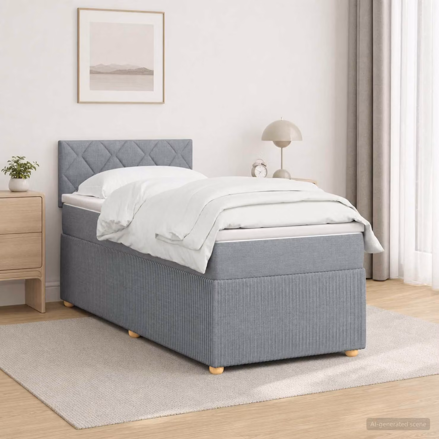 Maison Exclusive - Letto boxspring con materasso Grigio chiaro 90 x 200 cm Tessuto