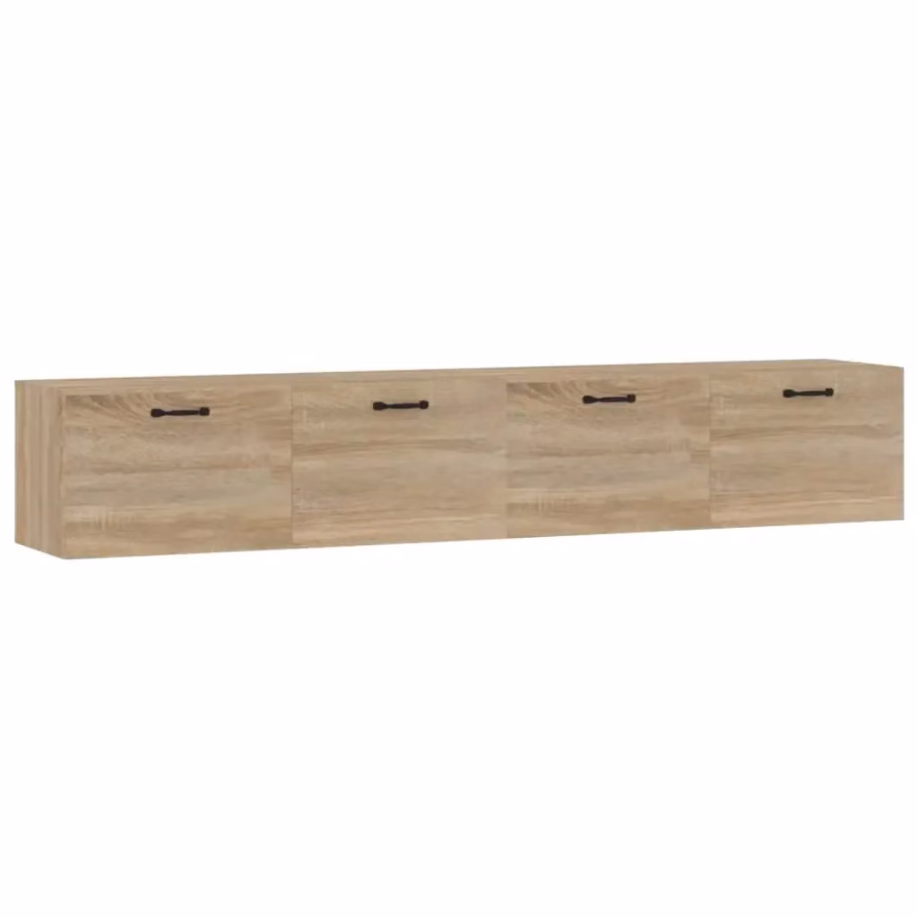 Set di 2 mobili da parete vidaXL in legno rovere marrone per soggiorno, L 100 x P 36,5 x H 35 cm – 2