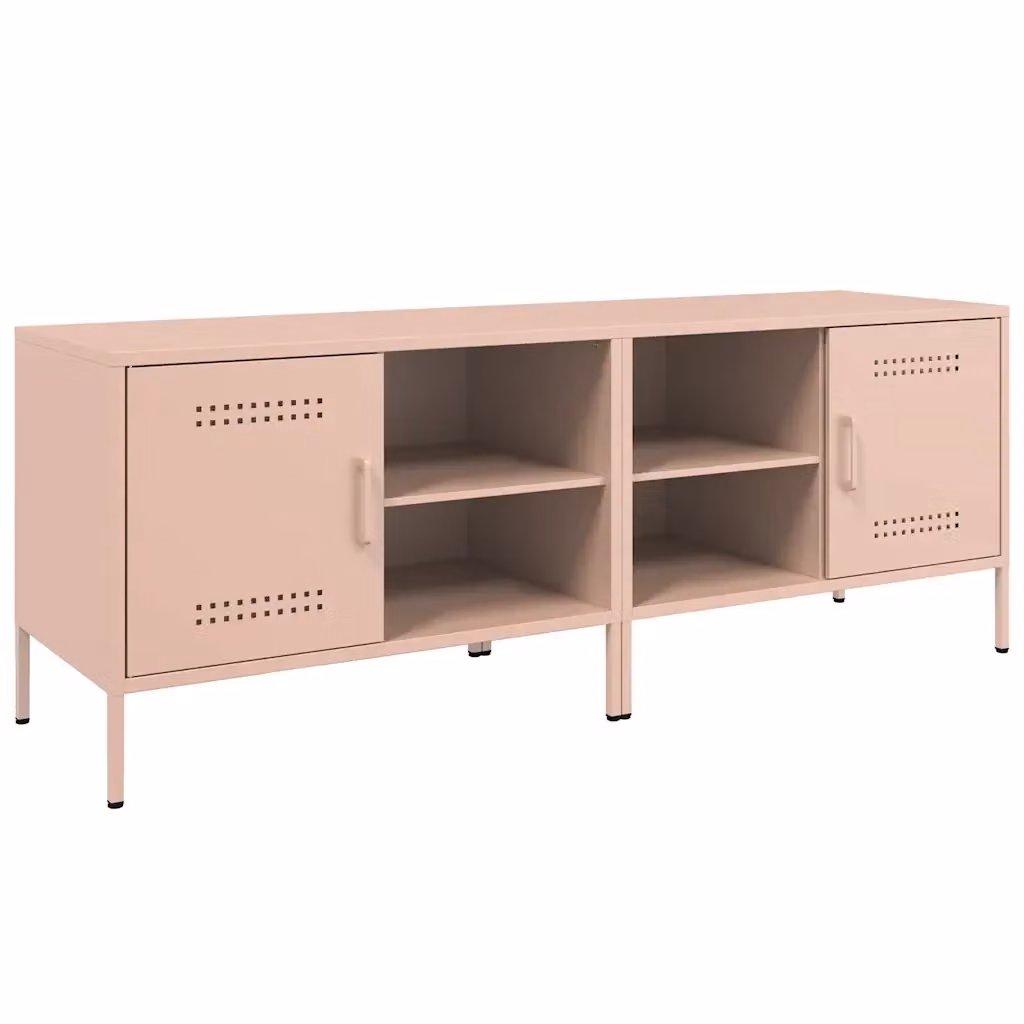 Set di 2 mobili TV vidaXL in metallo rosa stile industrial L: 68 cm, P: 39 cm, H: 50,5 cm – 2