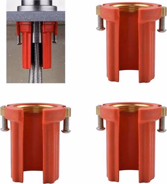 3 raccordi di sicurezza in ABS per rubinetti da cucina - Raccordi di sicurezza anti-allentamento - Accessori di fissaggio per rubinetti da cucina (rossi)