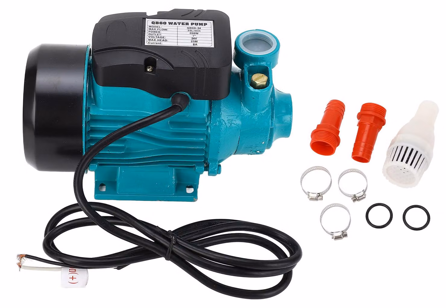 Pompa a vortice solare, 200 W, 3200 giri/min, 35 litri/min, portata elevata, 25 metri di altezza di sollevamento, autoaspirante, alimentazione DC24 V, 8 A