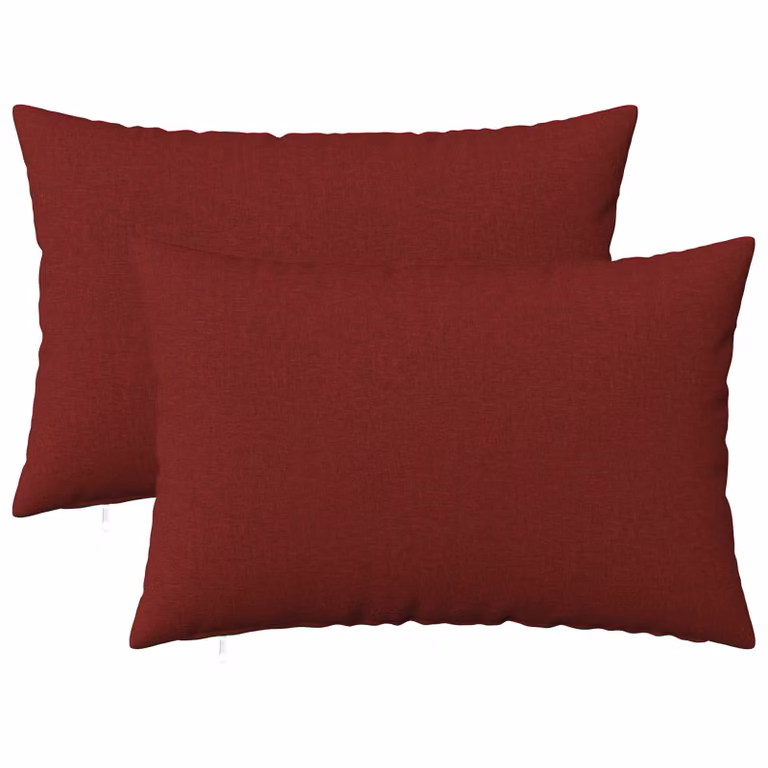 Set di 2 cuscini vidaXL HEERLEN in tessuto rosso vino con rivestimento lavabile e rimovibile