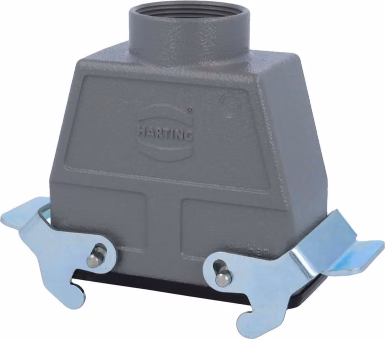 HARTING Han 16B Alloggiamento connettore alto, 1xPG29 uscita cavo diritta, con 2 staffe trasversali Vite PG29 Area di serraggio