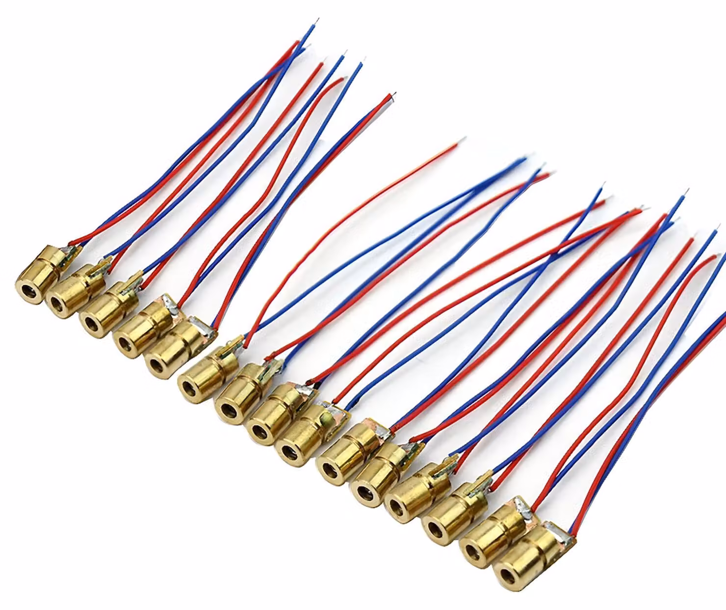 15 moduli laser a diodo miniaturizzati, 3V, 650 nm, 5 mW, 6 mm