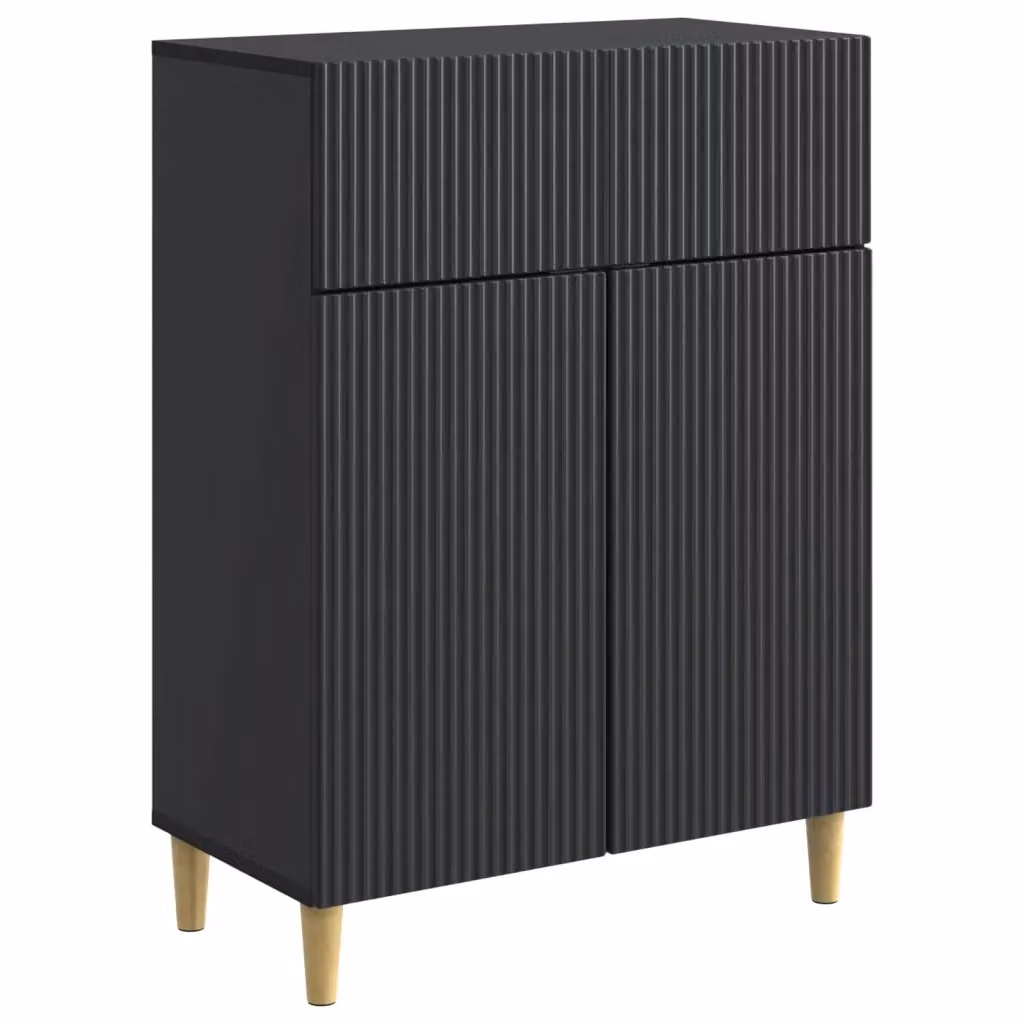 Credenza moderna vidaXL in legno MDF nero L 66 cm x P 34,5 cm x H 90 cm – 2