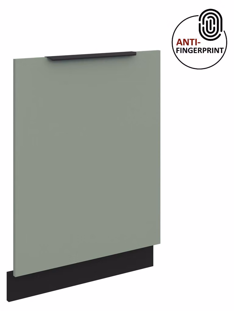 Pannello frontale per lavastoviglie da 60 cm completamente incassata ARIA, colore acquamarina ultra opaco + nero opaco, frontali di alta qualità con rivestimento anti-impronta, cucina a incasso
