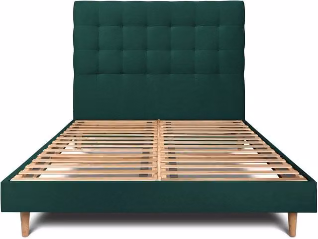 Letto 200x200 cm con testata imbottita - Tessuto velluto