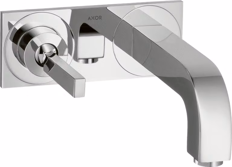 hansgrohe AXOR Citterio mitigeur monocommande de lavabo encastré, plaque pour montage mural, bec 165mm, 39112000, 39112000
