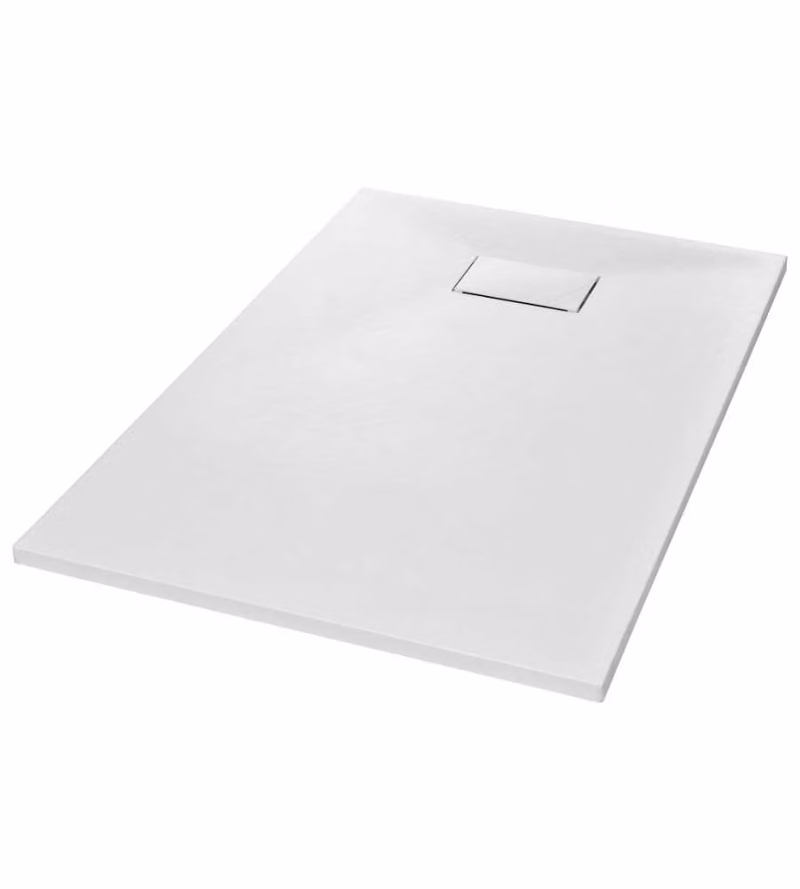 Piatto doccia rettangolare vidaXL in mineral cast bianco con superficie anti-slip L: 120 cm, P: 70 cm – 2