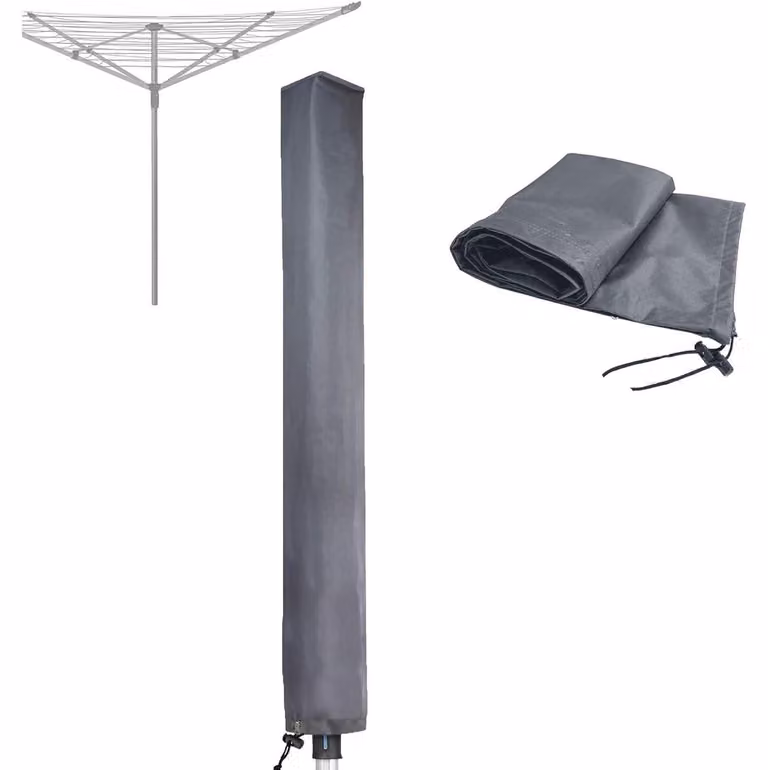 Copertura impermeabile per stendibiancheria, con cerniera, 165 cm, grigio e nero