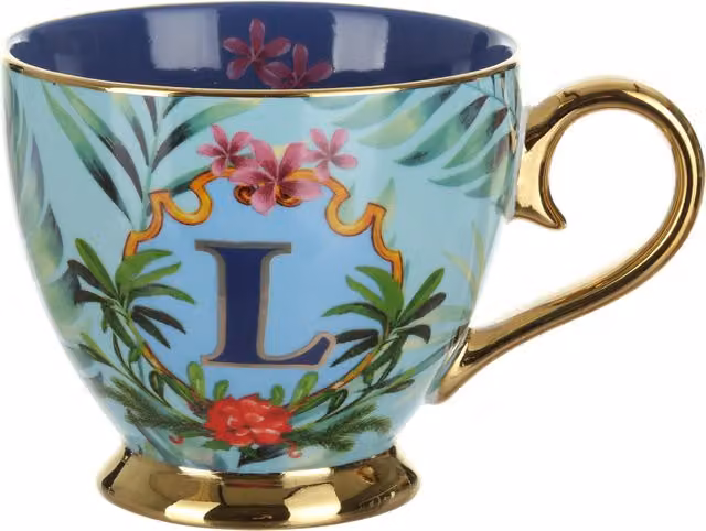 Tazza a forma di lettera L Royal Garden Kasanova in porcellana multicolore, 450 ml – 1