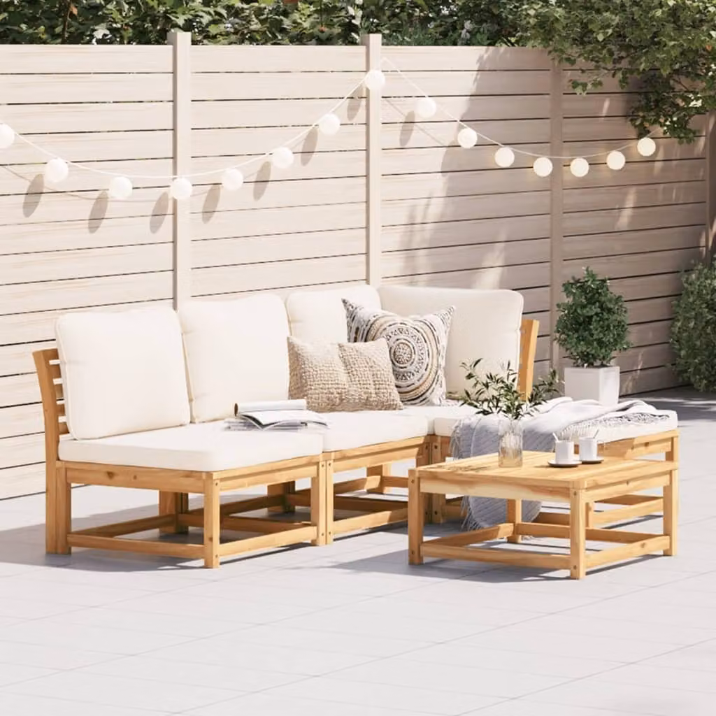 Maison Exclusive - Set Salotto da Giardino 5 pz con Cuscini Legno Massello Acacia