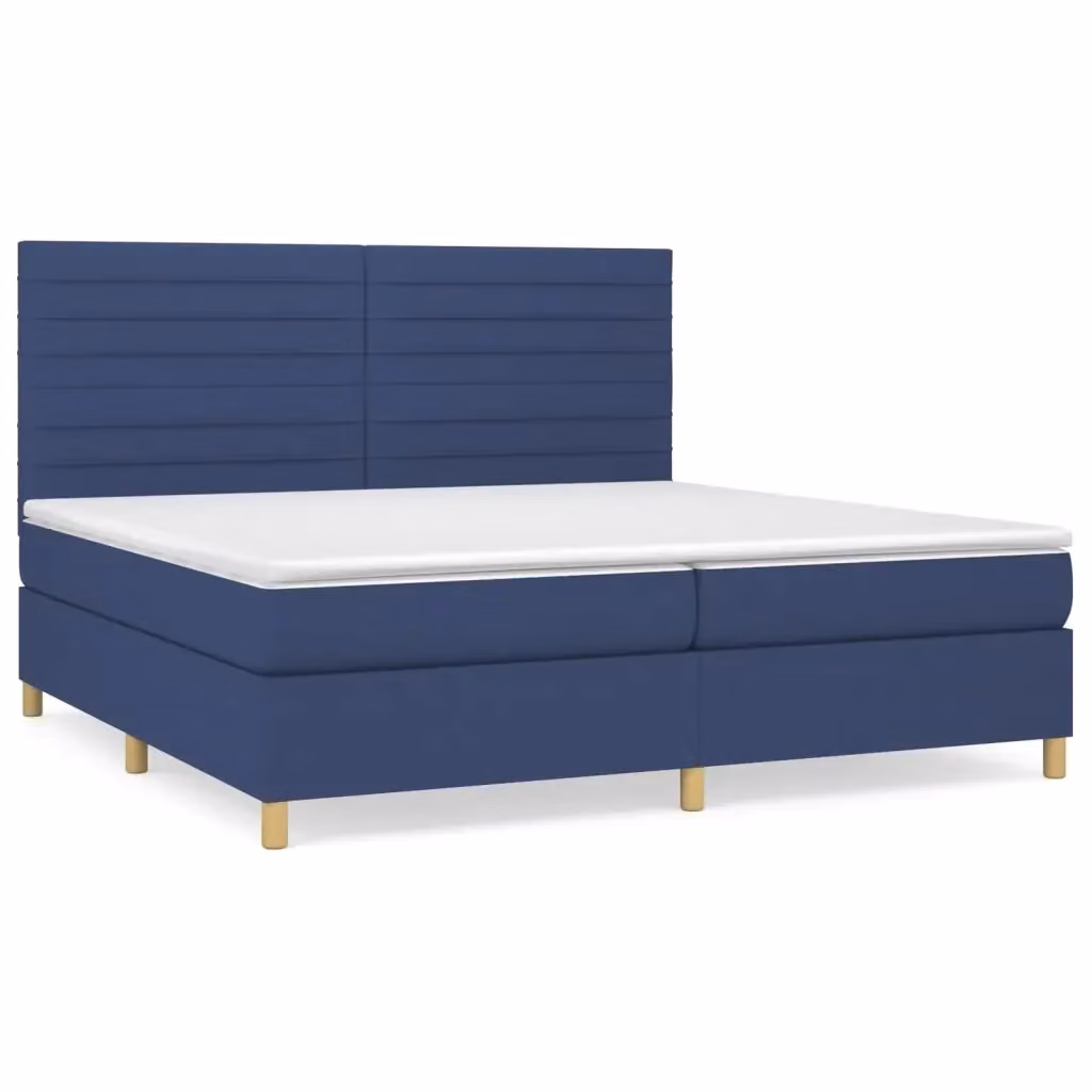 Letto Ibrido con Giroletto a Molle e Materasso vidaXL, Blu e Bianco, L/P: 200 x 200 cm – 2