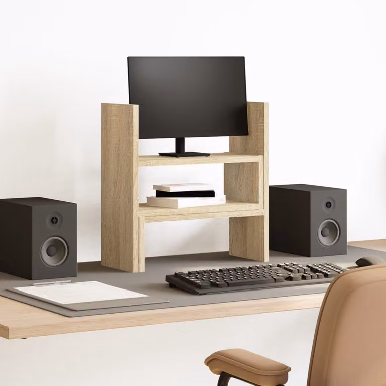 Organizer da scrivania multi scomparto vidaXL in legno color rovere sonoma, L: 40 cm, P: 17 cm, H: 41 cm