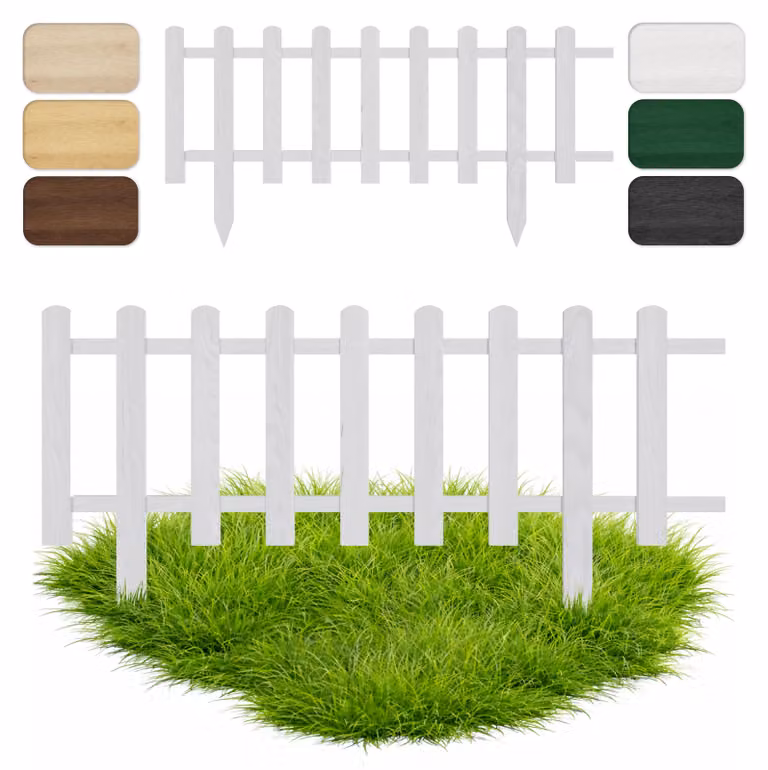 Floranica Staccionata per Giardino 40 cm x 100 cm Bianco Recinzione decorativa Steccato in Legno di Pino impregnato