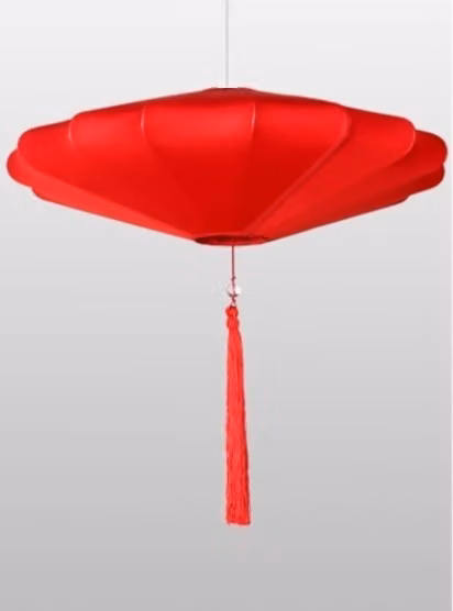 Lampada cinese di Asianliving Lucky red silk D60xH26cm