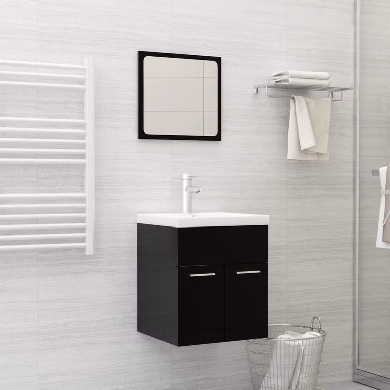 The Living Store Lavabo da incasso con rubinetto 42x39x18 cm in Vetroceramica bianca