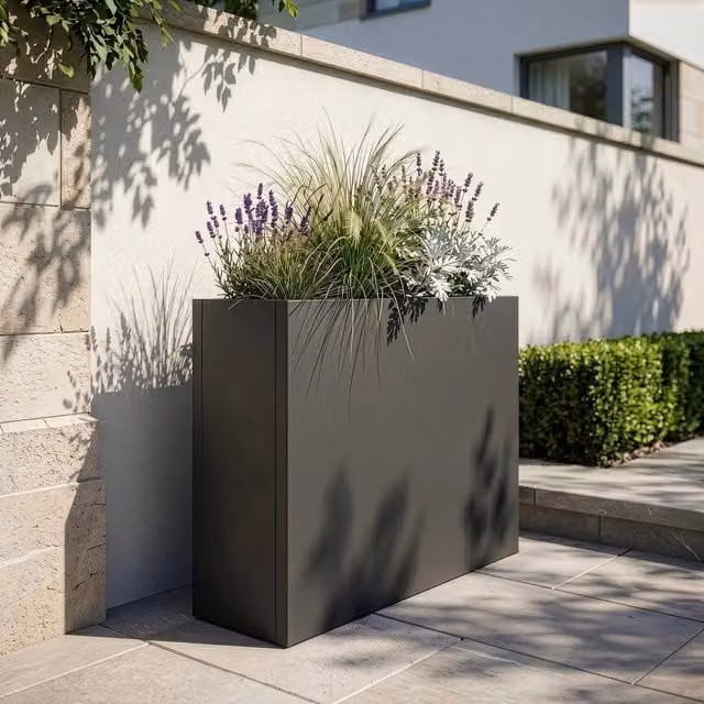 Fioriera Vaargel in Acciaio Portafiori 82x90x30 cm - Grigio Antracite casa.pro