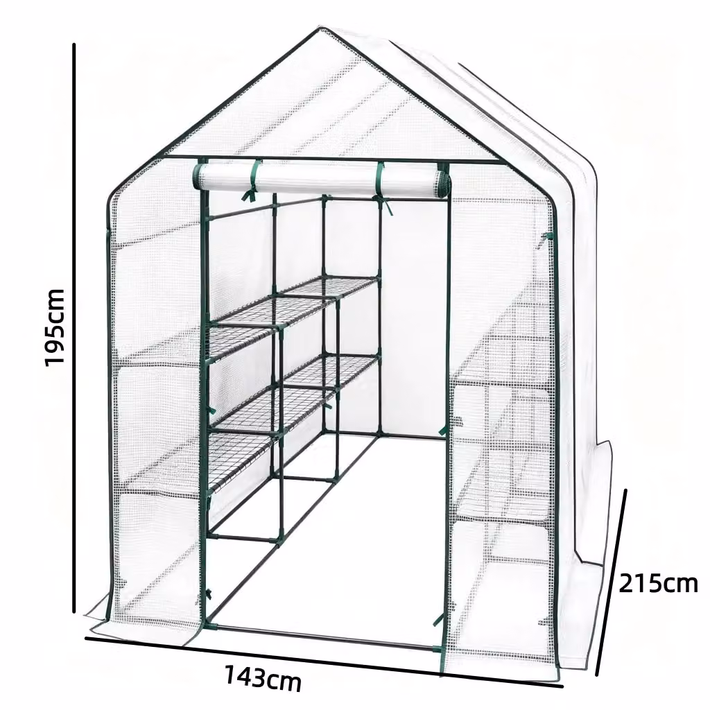 Serra da giardino REDOM bianca in acciaio e PVC L: 143 cm, P: 215 cm, H: 195 cm – 2