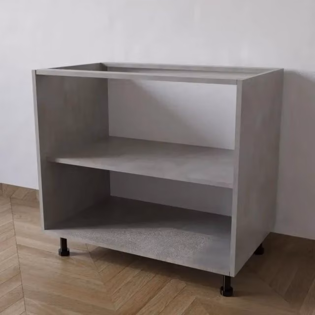 Base cucina Calandrelli colore cemento senza anta L 90 x P 55,5 x H 72 cm