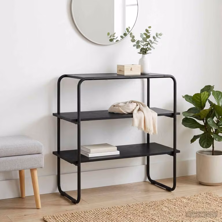 vidaXL Tavolo consolle moderno in nero, L: 80 cm, P: 41 cm, H: 75 cm