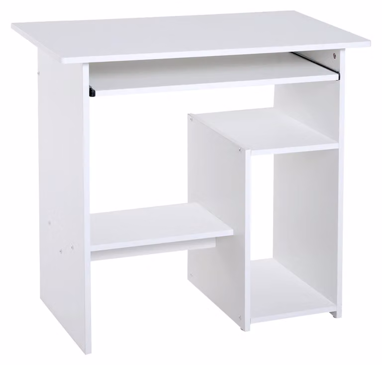 Scrivania da Ufficio Compatta 80x45x75 cm in Legno Bianco