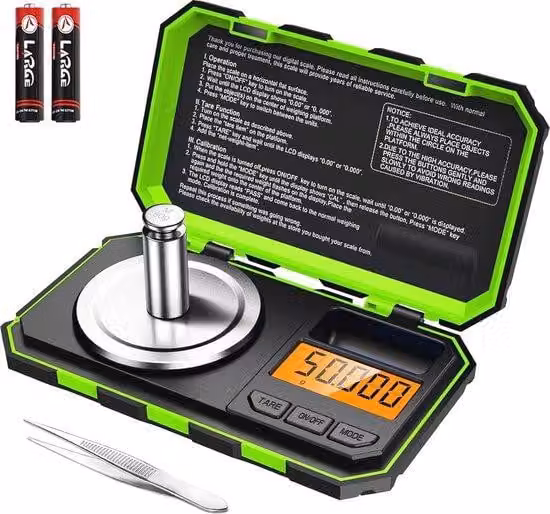 Bilancia digitale per misurazioni precise del peso - Mini bilancia da 50 g/0,001 g con display LCD e peso di calibrazione