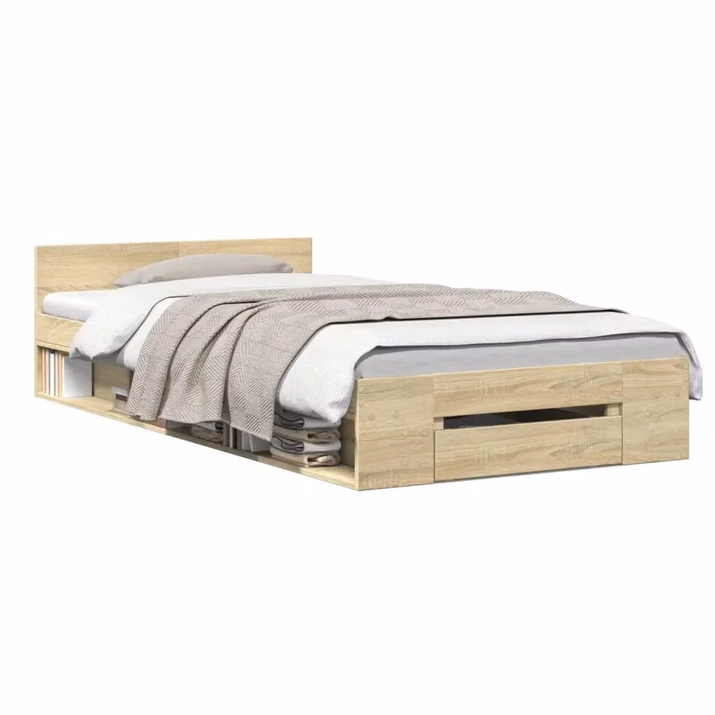 Letto con contenitore vidaXL in legno Rovere Sonoma L: 80 cm, P: 200 cm, H: 203 cm – 2