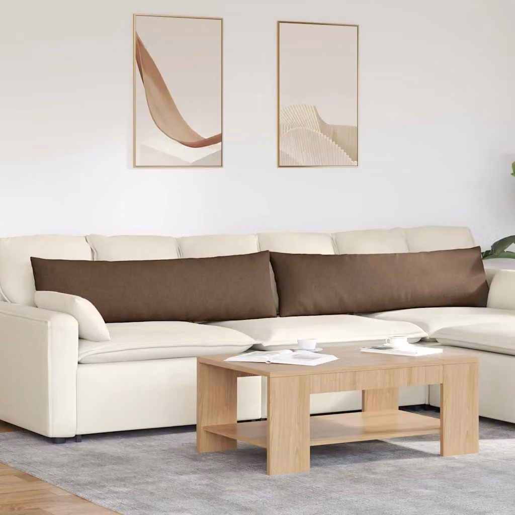 Set di 2 cuscini da divano vidaXL in tessuto marrone, L 145 cm x P 40 cm