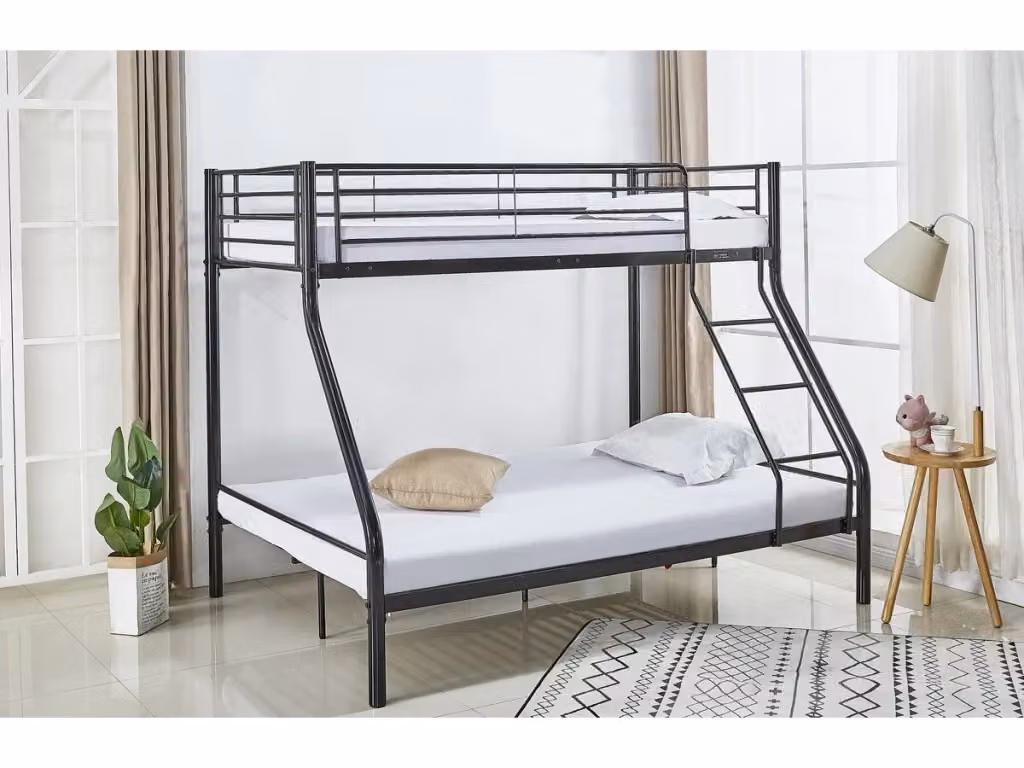 Letto a castello Leo in metallo nero lucido 90x190 cm – 2