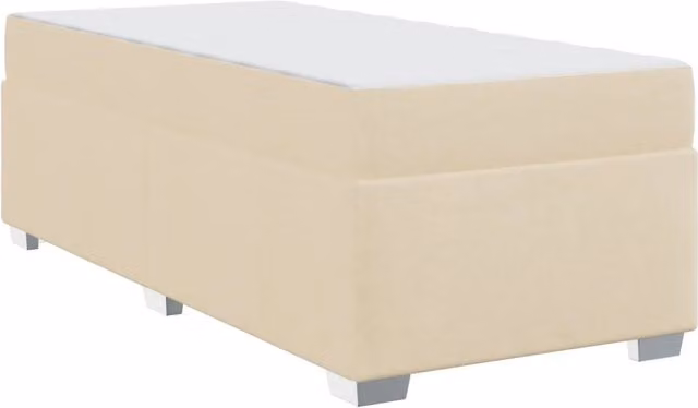 Letto singolo | Letto per adulti | Struttura del letto con materasso Crema 90 x 190 cm Tessuto
