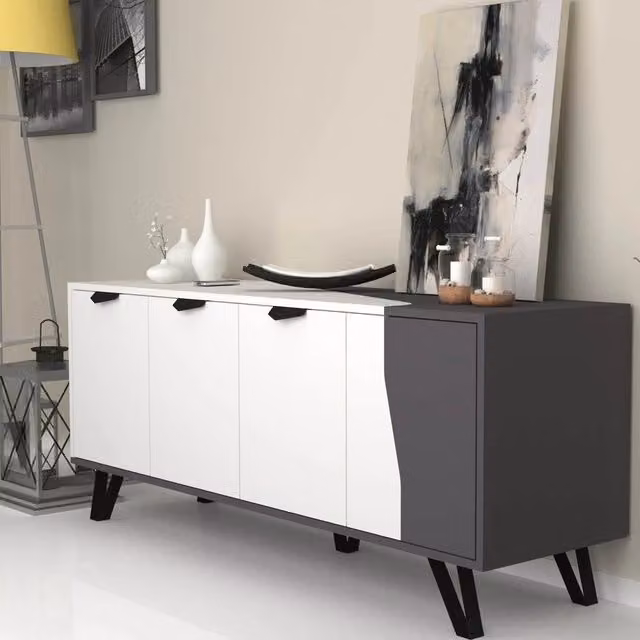 Madia Jasmine 4 ante 160x45x63H colore bianco ghisa