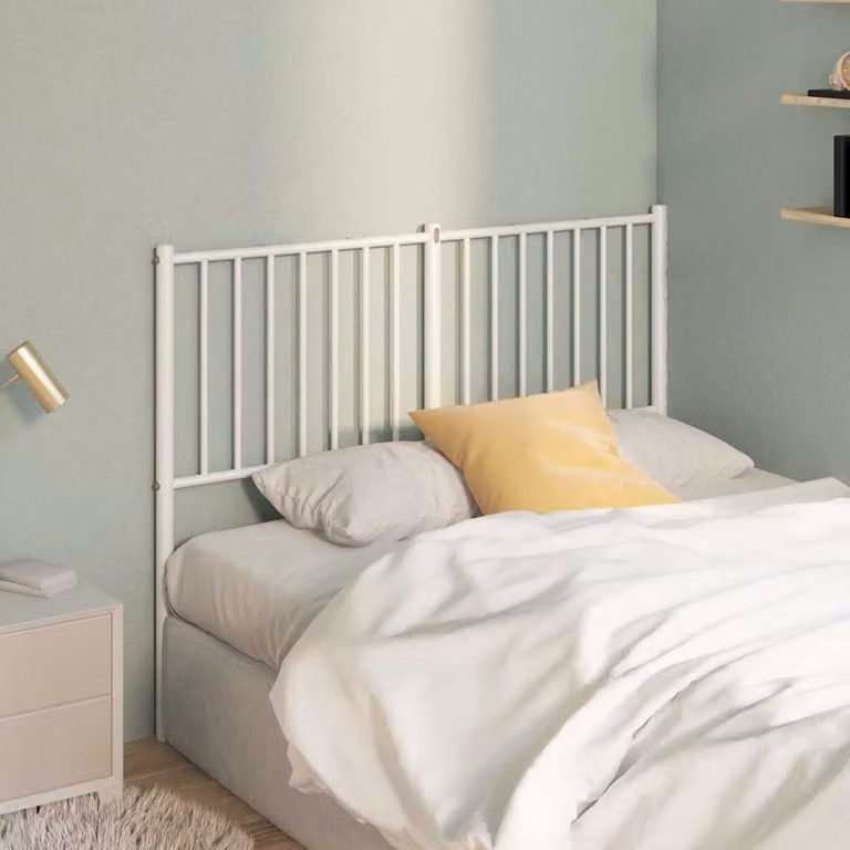 vidaXL Testiera di Ricambio in Metallo Bianco Laccato per Letto 120x200 cm