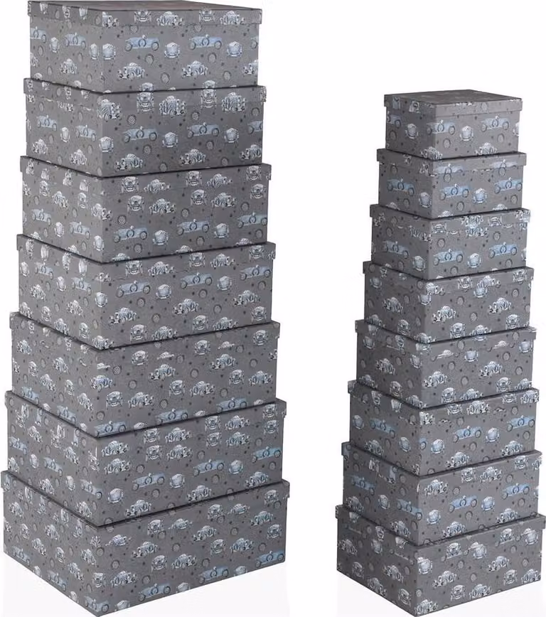 Set di scatole organizer impilabili Versa cartone auto 15 pezzi