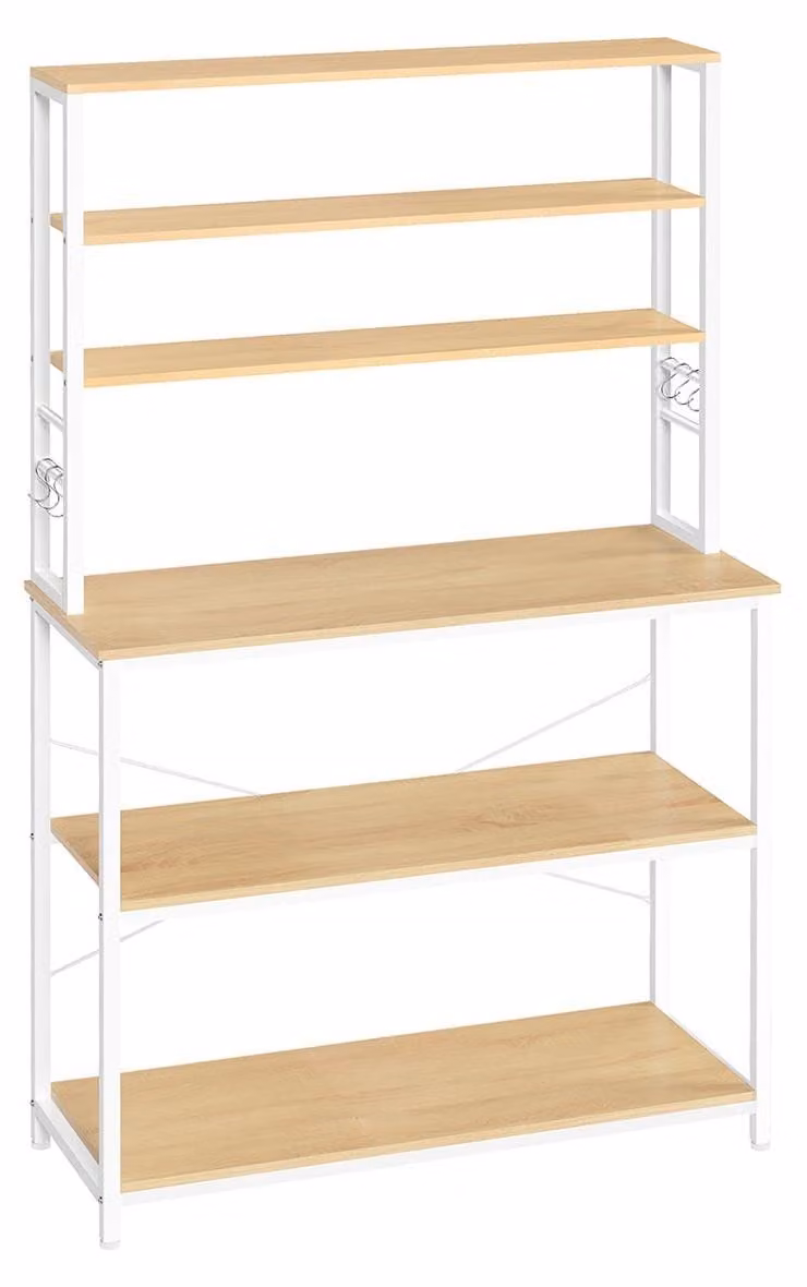 Ripiano portaoggetti industriale, bianco/marrone – robusto, spazioso, dimensioni 40 x 100 x 167 cm