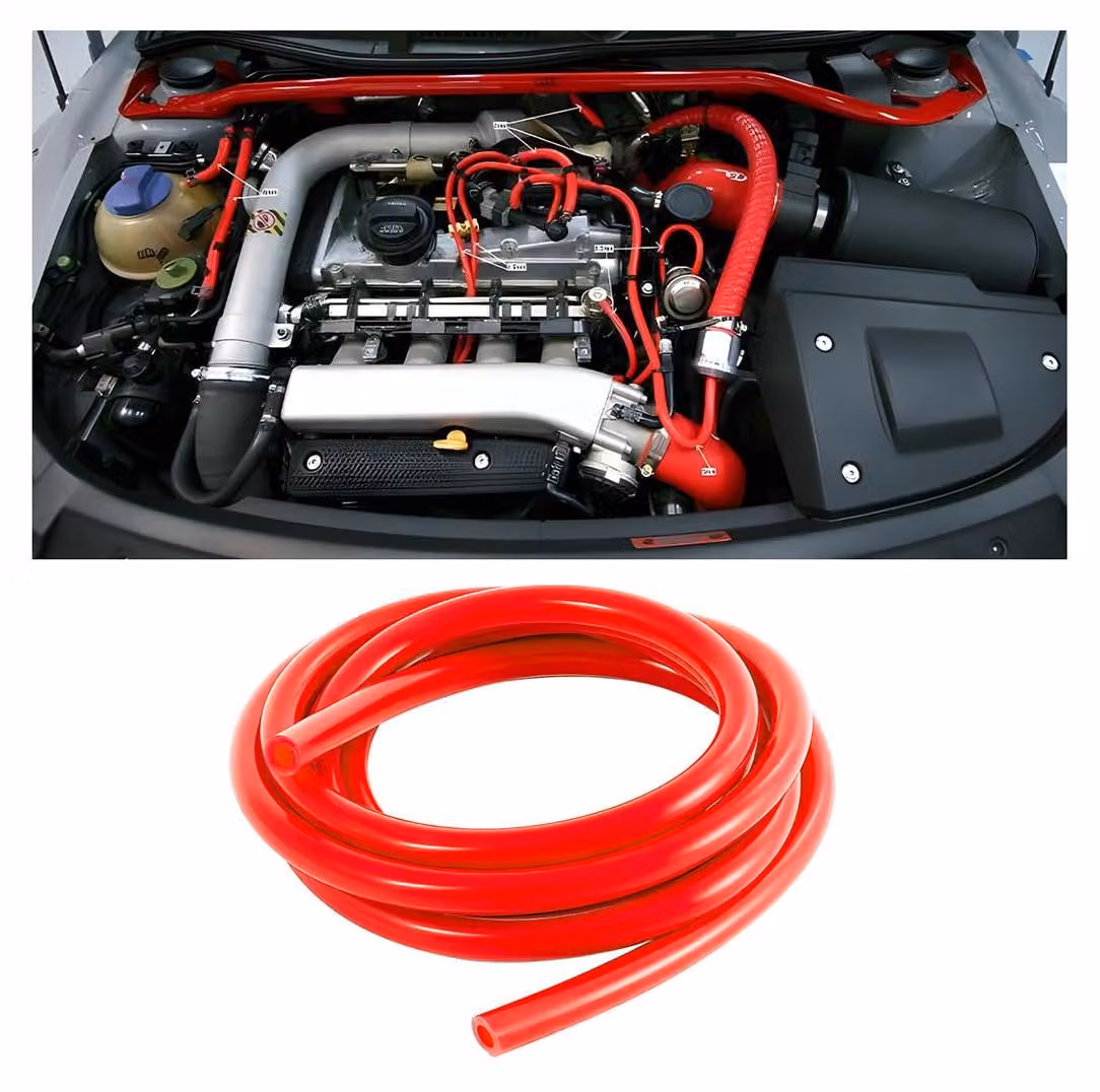 Tubo in silicone per vuoto, diametro interno 6 mm, lunghezza 3 metri, colore rosso, per motori