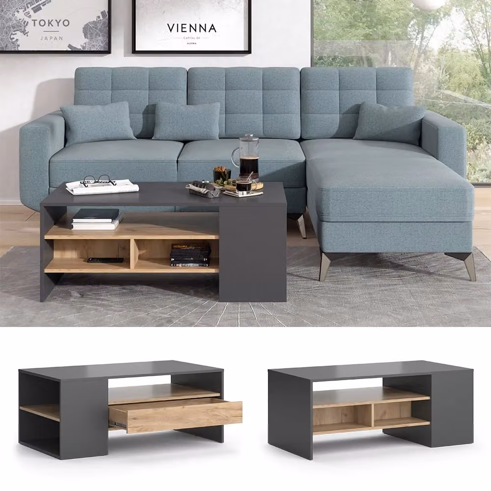 Tavolino Fabien Vicco Rovere, L: 110 cm, P: 60 cm, H: 45,5 cm – 2
