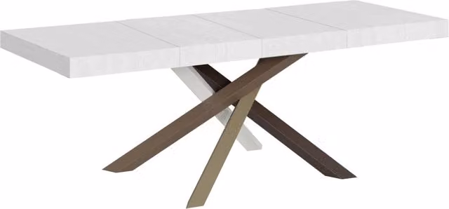 Tavolo allungabile Volta Premium bianco frassino con telaio a X L: 90 cm, P: 200-304 cm